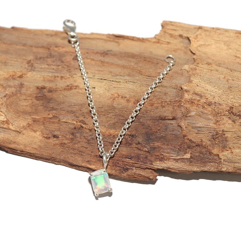 sterling silver fire opal pendant silver girly jewelry daily wear jewelry