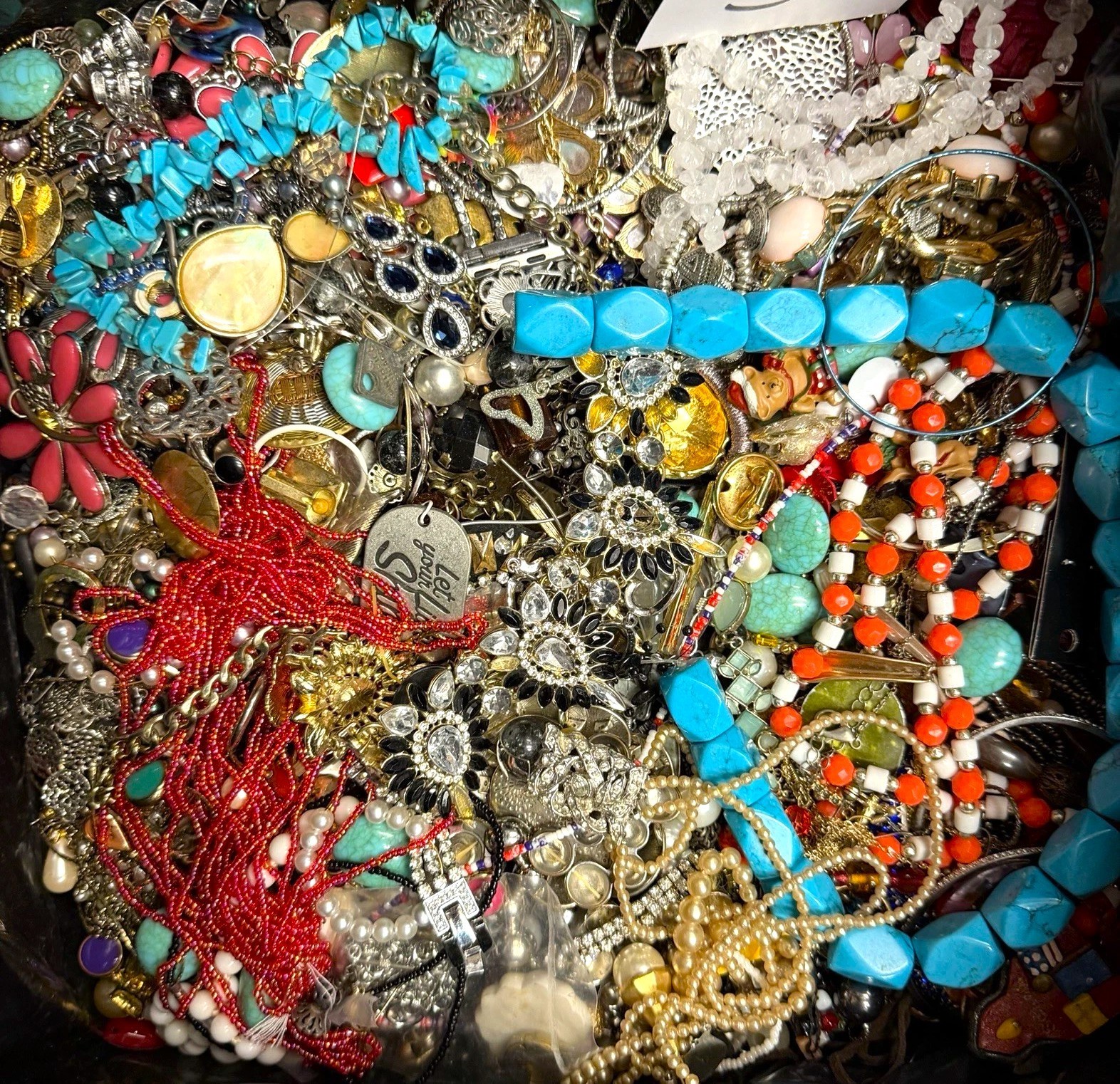 Jewelry Lot 7 Lbs Pounds Unsearched Junk & Wear Vintage & Mod Tangles Treasure