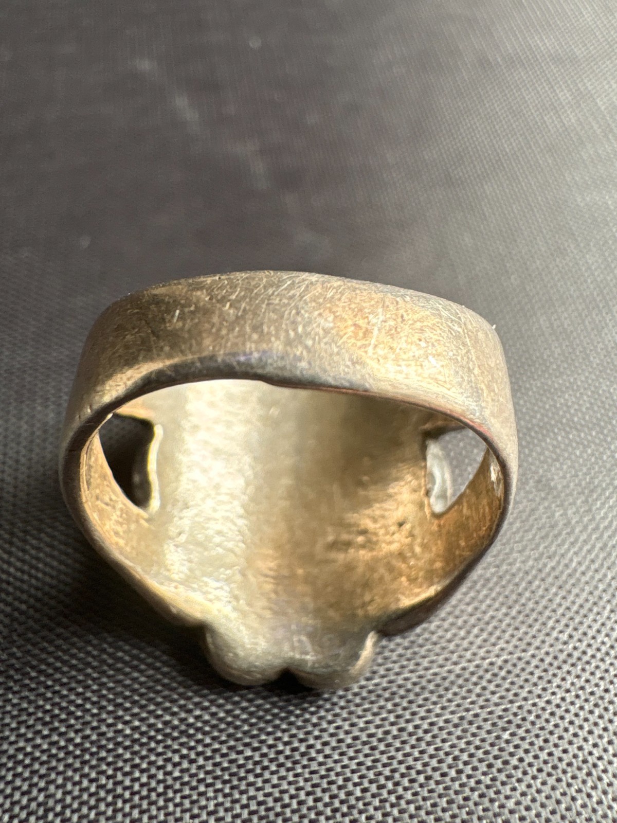 Vintage Silver Native American Turquoise & Coral Chip Inlay Ring Size 6.5 US