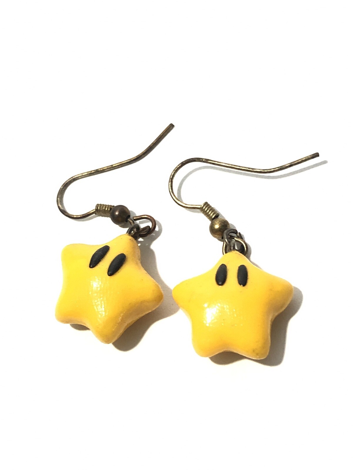 Super Mario Bros Star Dangle Earrings-1.5” Yellow Hook Earrings-Nintendo Jewelry