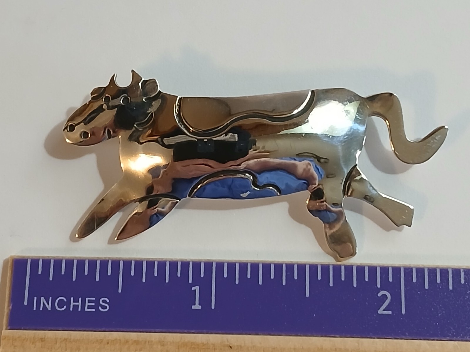 Vintage Sterling Silver 925 Taxco Cow Brooch Pin TB-48 Taller Borda Workshop Mex