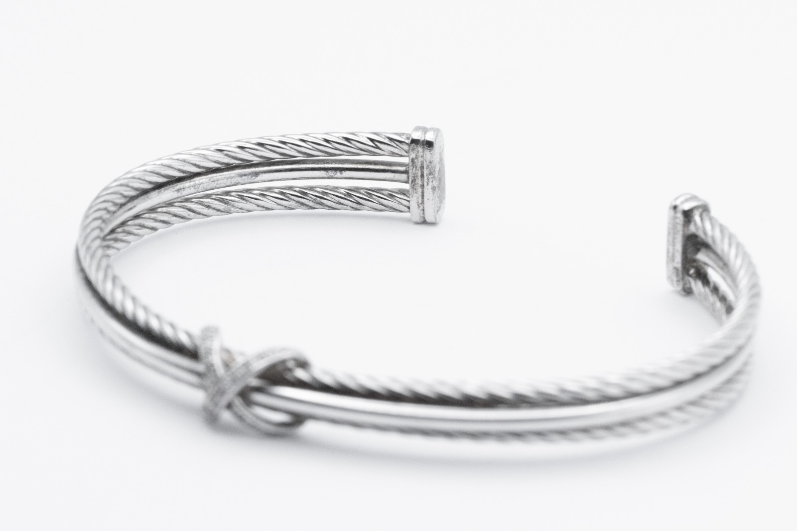 DY Style Sterling Silver Cable Cuff Bracelet Bangle 925 CTJ 15.16g