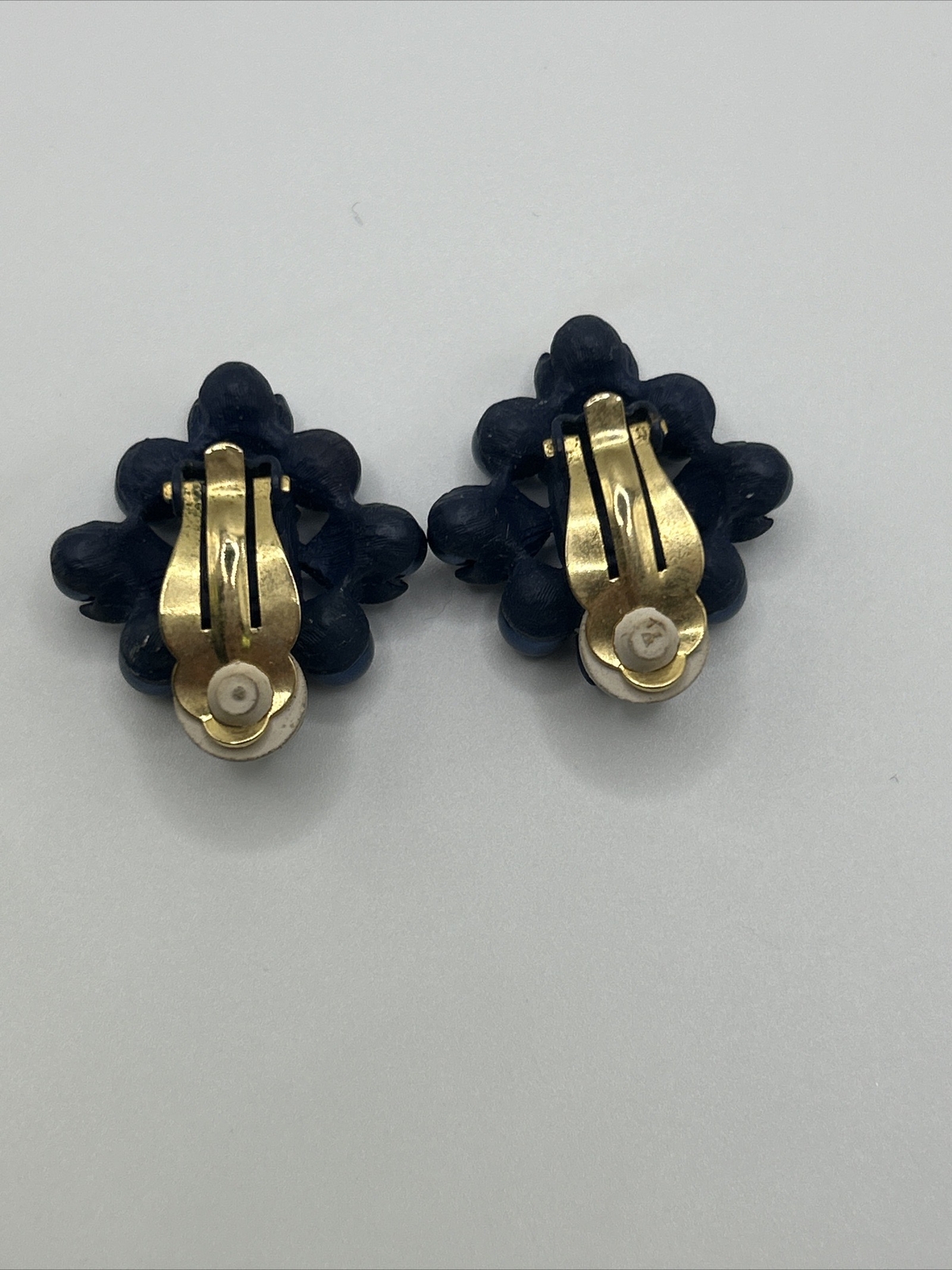 Vintage JOAN RIVERS Royal Blue Bead Rhinestone Clip Earrings And Necklace Set