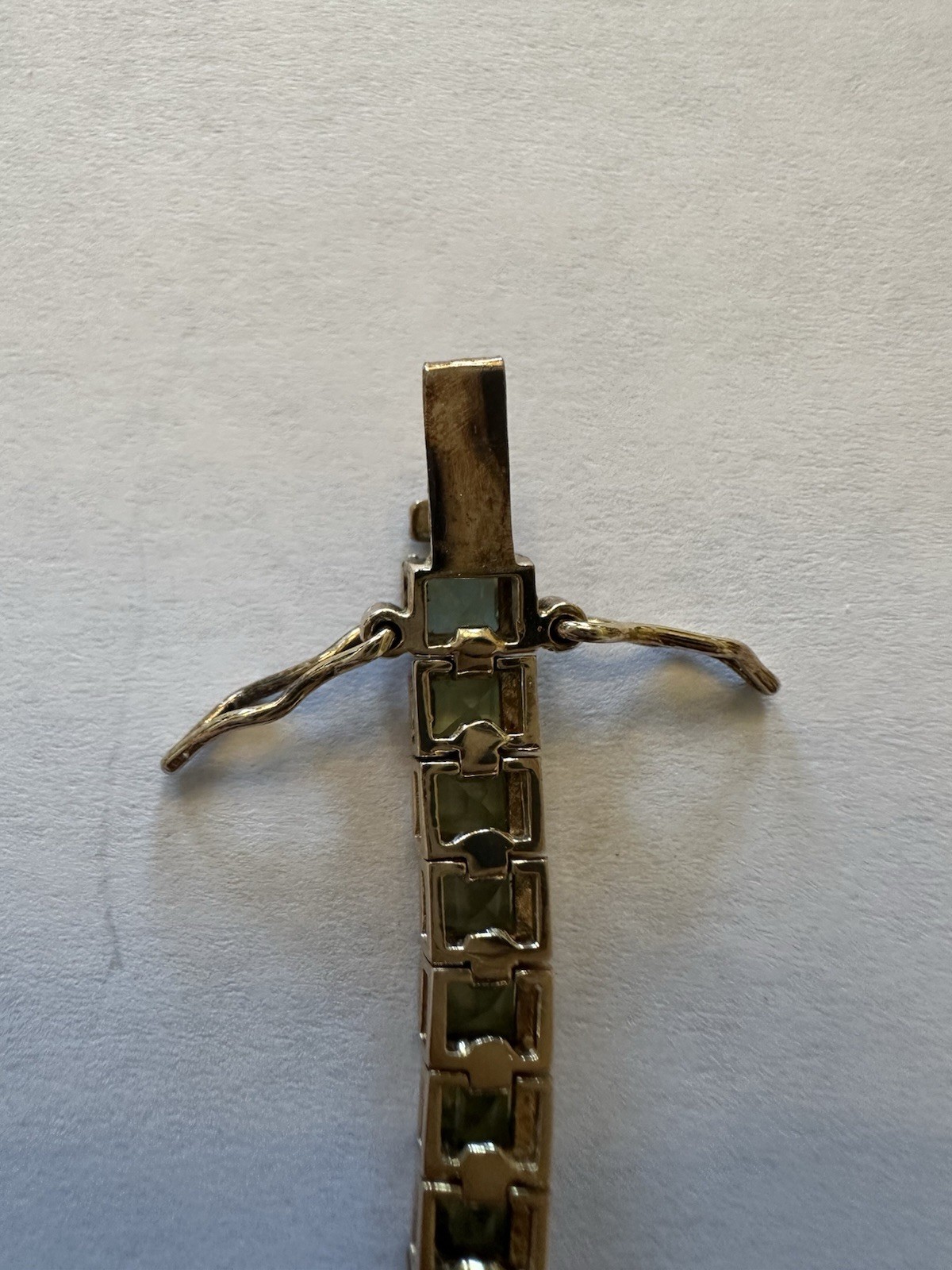 VTG Rainbow Tennis Bracelet Gold Toned Sterling 925/7.25” Long Multi-Colored
