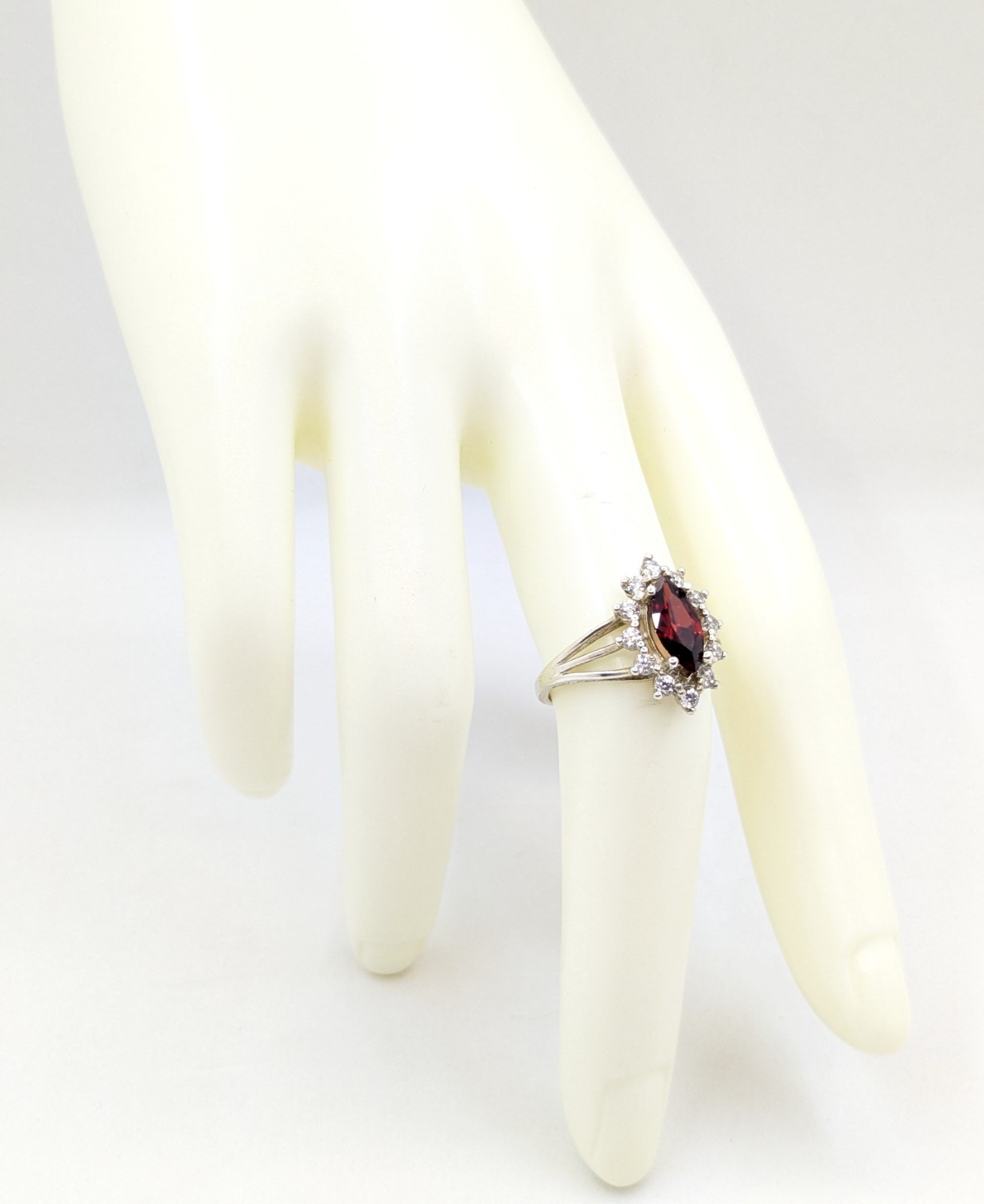 Vintage Luxury RING Silver 925 with Big Bright Stone -size: 7.5US (17.5mm) | #4