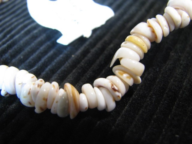LOT S13 – 7 pc NATURAL LONG SEA SHELL JEWELRY with ARTISAN FLARE Flower puka
