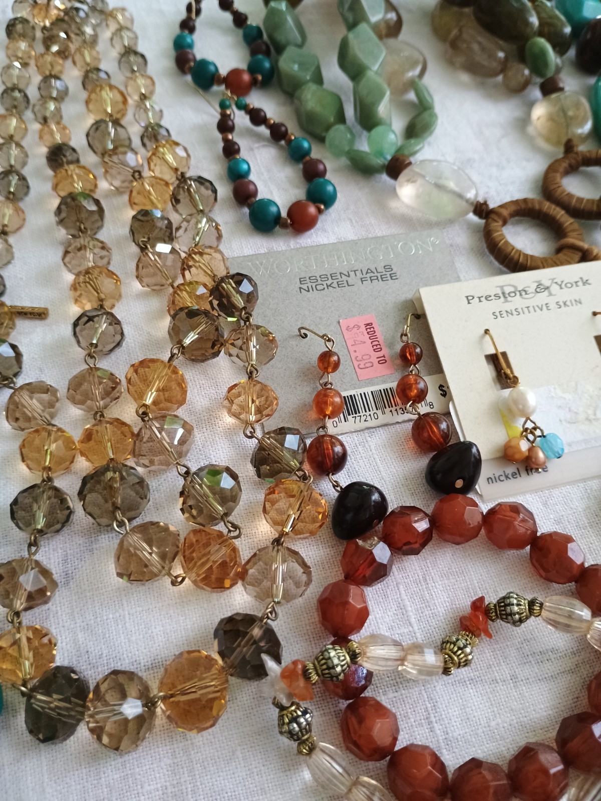 VTG Jewelry Lot Turquoise Green Earthy Colors Boho Necklaces Bracelets Resellers