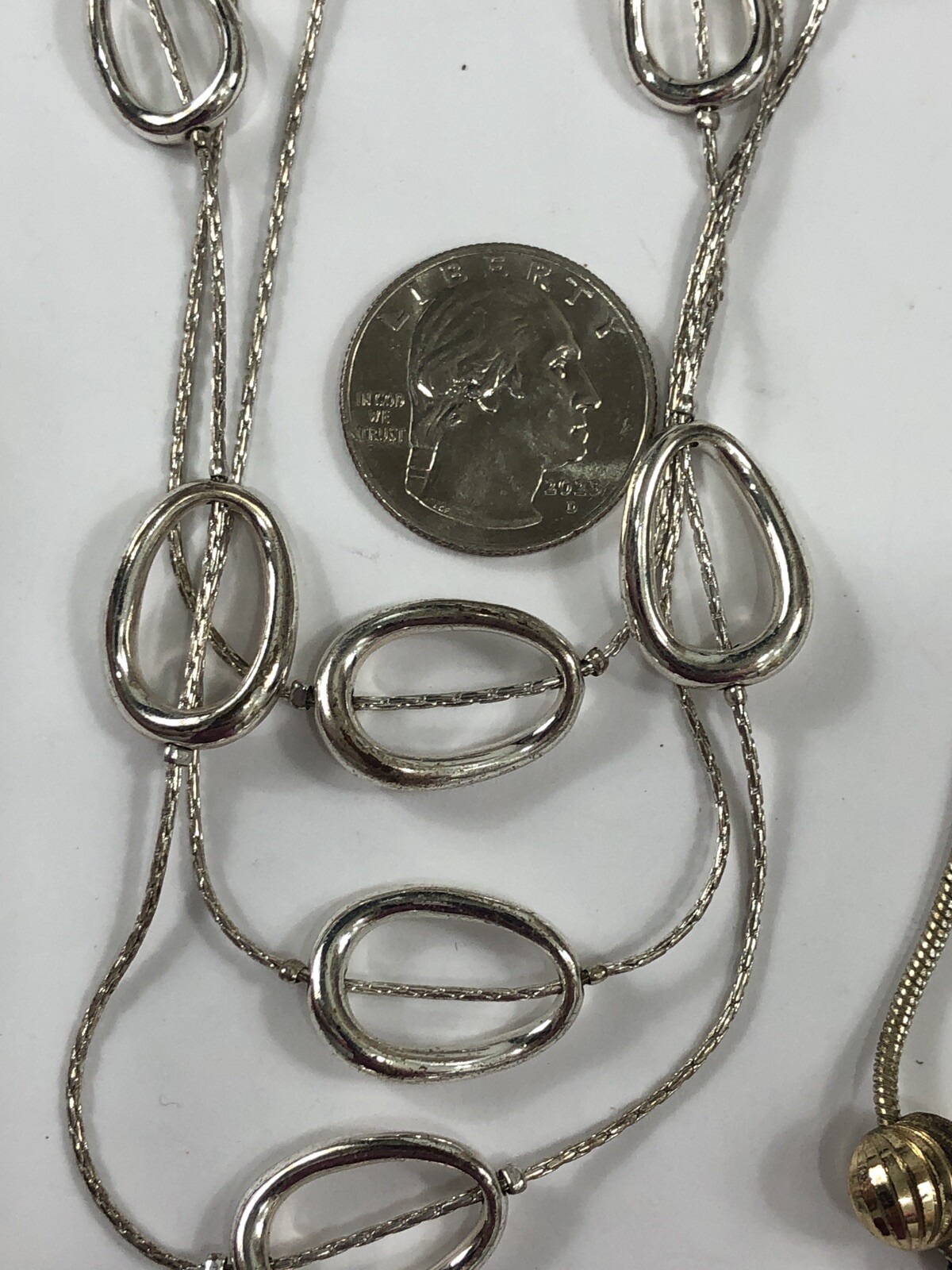 Trifari Multi-Chain Necklace Station Silver 16 in to 17.5 in Length – Vintage