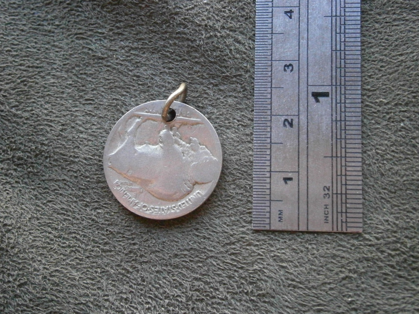 Indian Head Buffalo Nickel US 5 Cents Coin Vintage Bracelet Charm ~Rubbed~ 4.8g