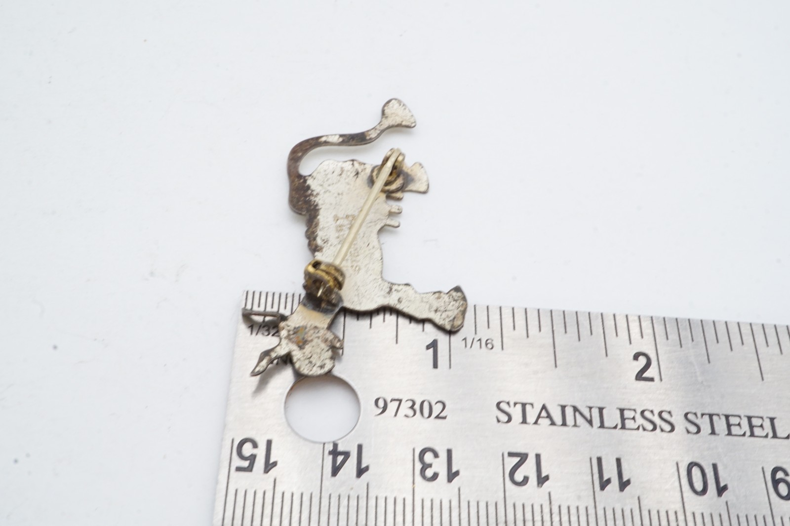 Vintage Sterling Silver 925 Cow Brooch Pin