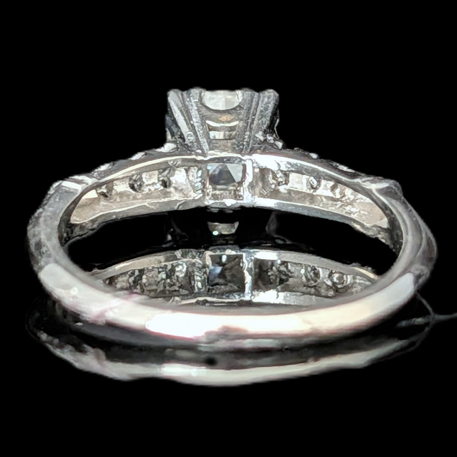 1950s Vintage Old GIA Cert. 0.96ct Diamond Platinum Engagement Ring Estate Gift