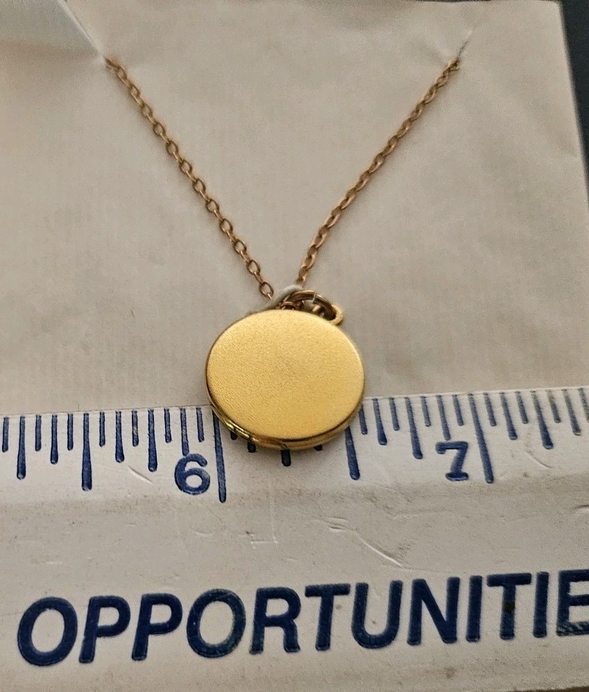 1950s GARTNER GF Gold Filled LOCKET On Delicate 12″ Chain NOS