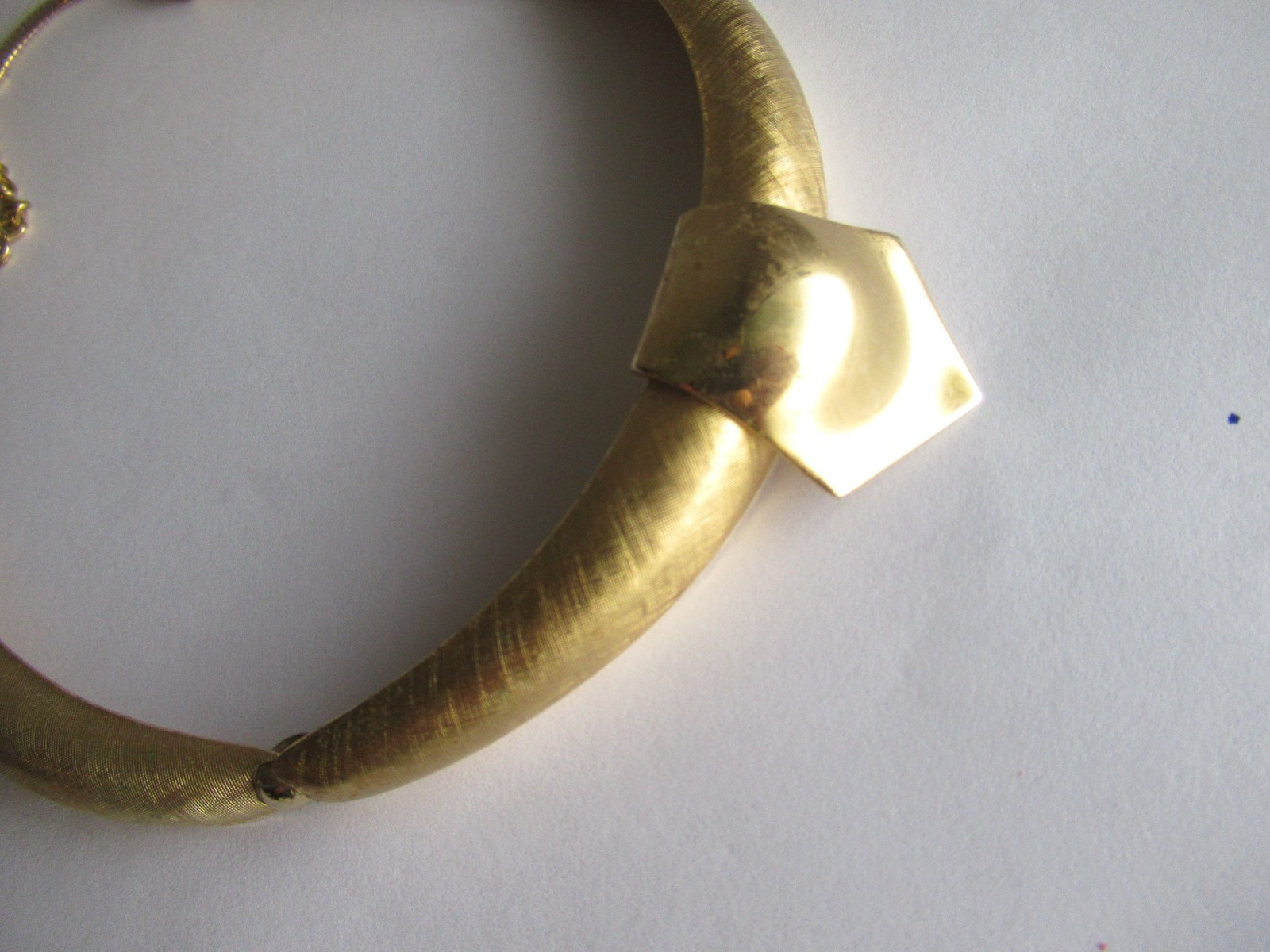 Vintage Gold Plate Collar Necklace 17 inch