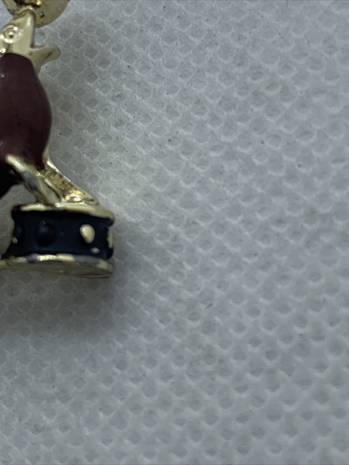 Vintage Mid Century Gold Tone Enamel Circus Seal with Ball Brooch Pin about 1″