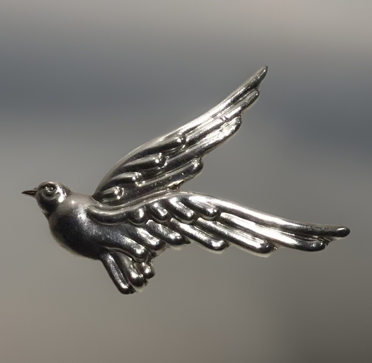 Vtg Modernist LOS CASTILLO Handmade Taxco DOVE BIRD Brooch 925 Sterling 6.35g