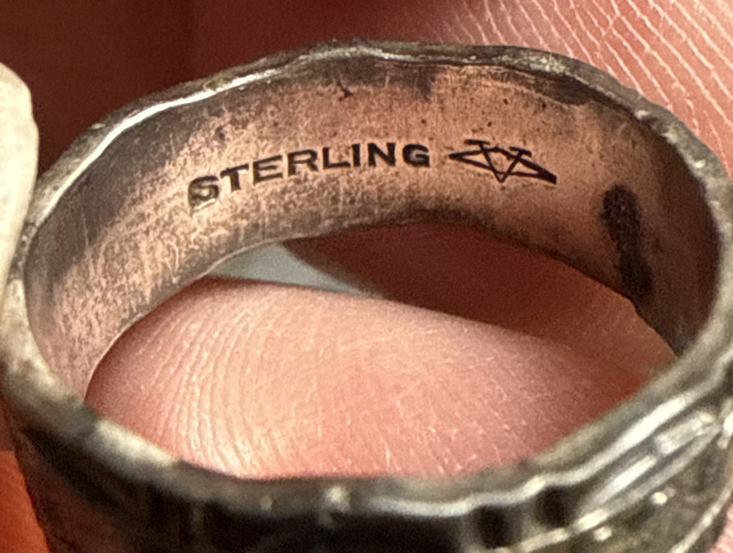 Vintage/ Antique J. D. Schlang Sterling Silver Band Ring Sz 5 Hearts & Flowers