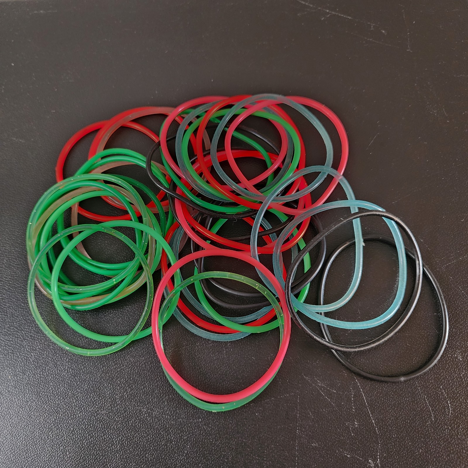 Lot of Vintage 1990s, 2000s/Y2K Jelly Band Bracelets, Asst Colors, Punk Rock