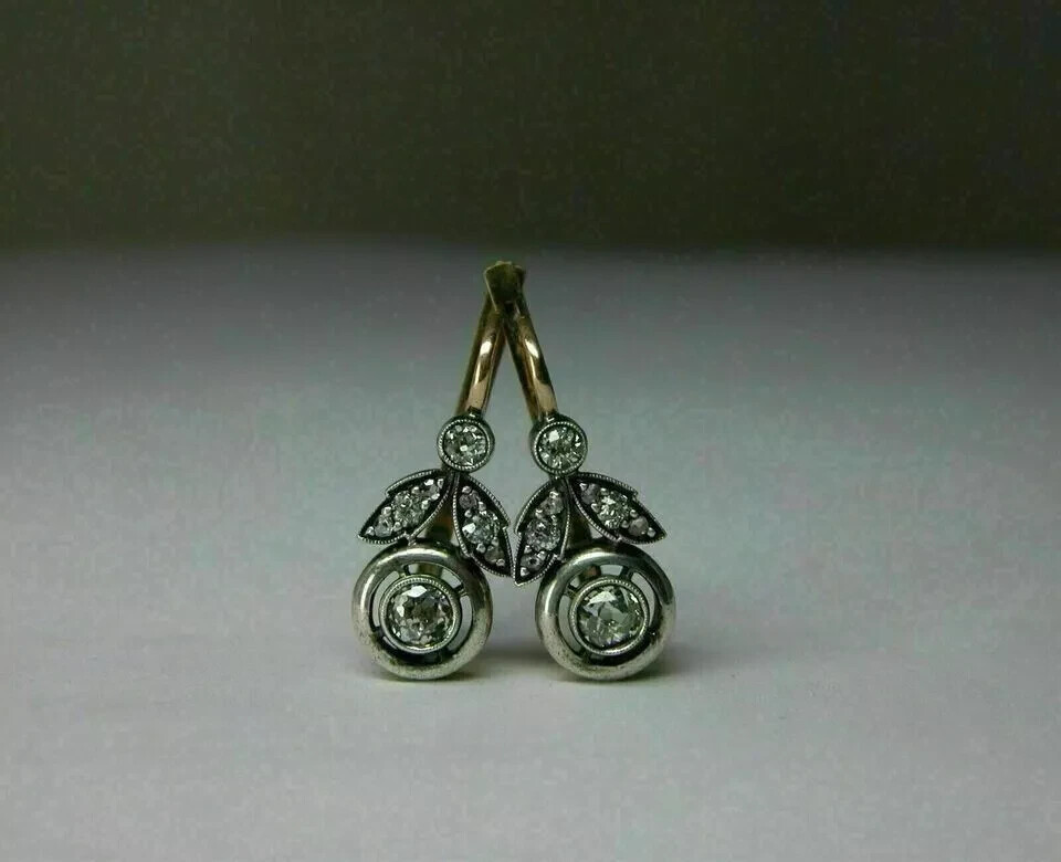 Art Deco Style 2Ct Lab Created Diamond Drop Wedding 14K White Gold FN Earrings