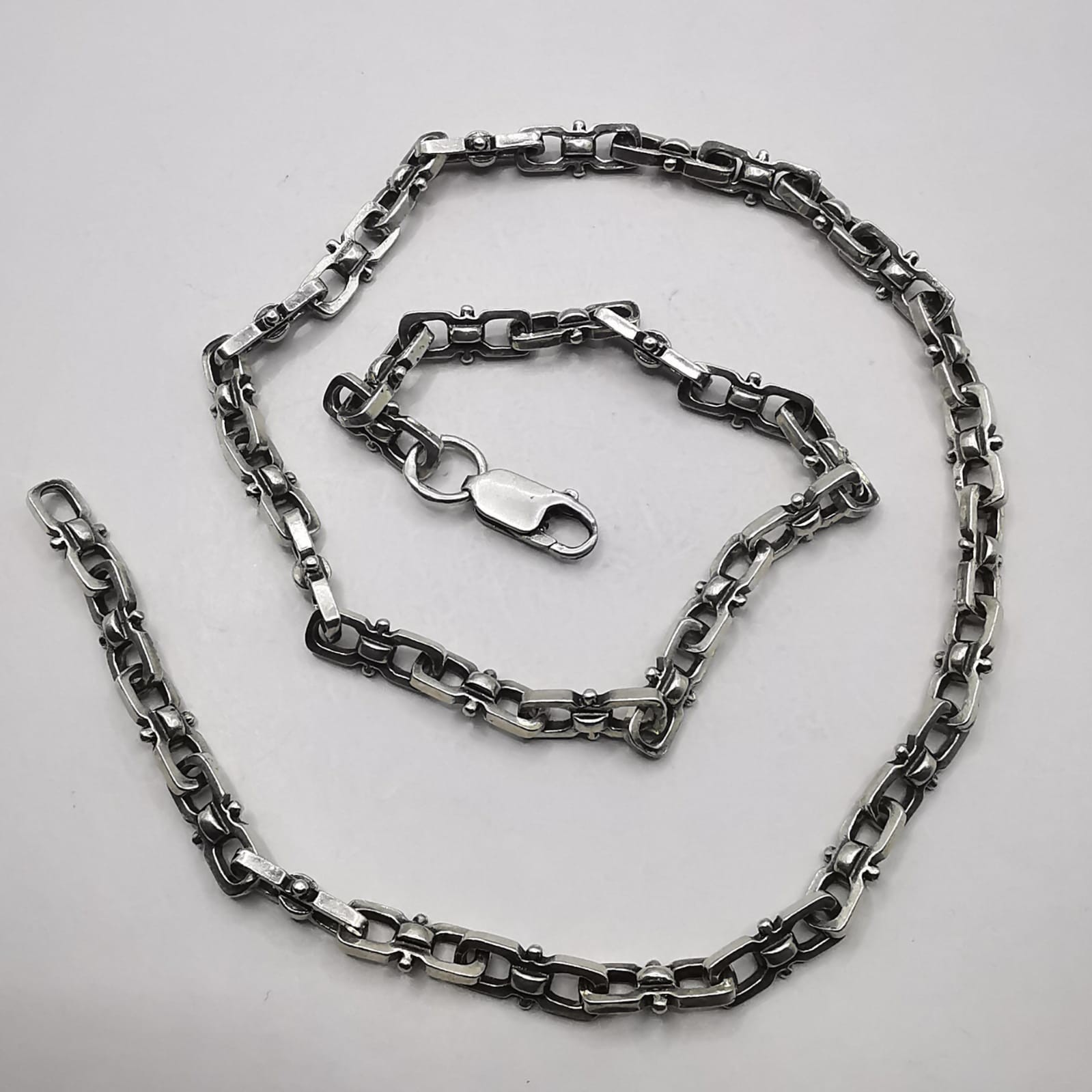 Vintage 925 Sterling Silver Chain Necklace Signed 45cm 25.99g Elegant Jewelry