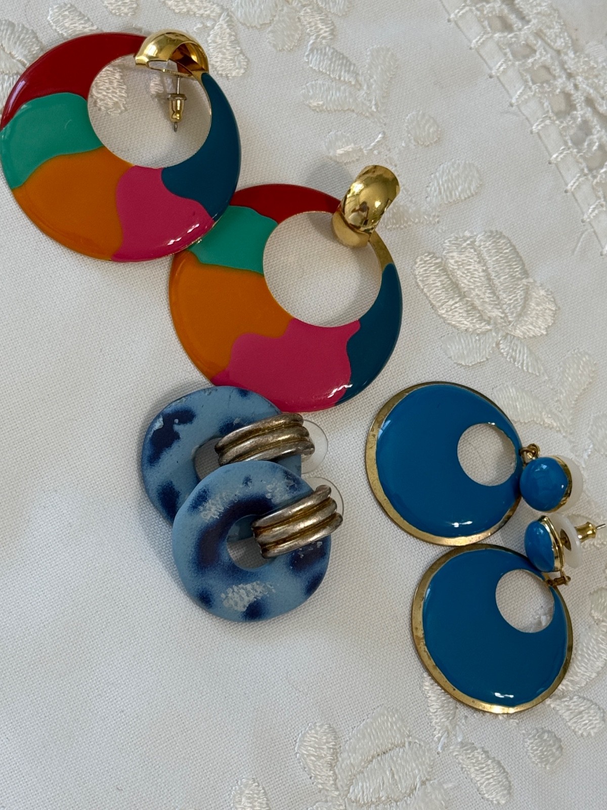 Vintage Pierced Earrings. 1990’s. Fun! Lightweight. 1980’s. Excellent Condition.