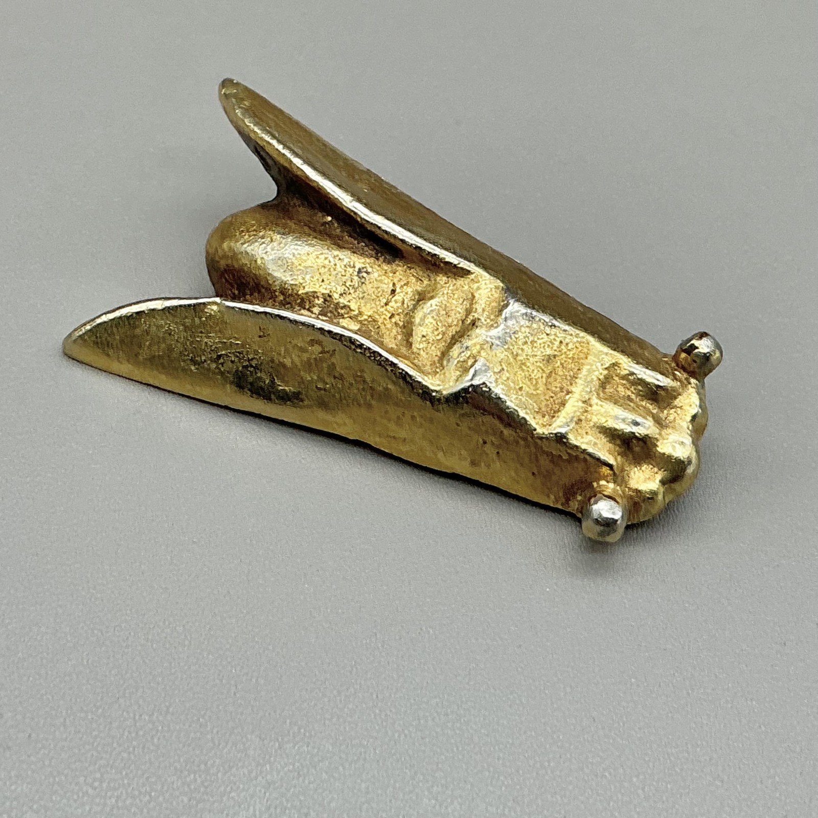 Alva Museum Brooch Abstract Insect Brass Gold Tone Figural Artisan Retro Pin