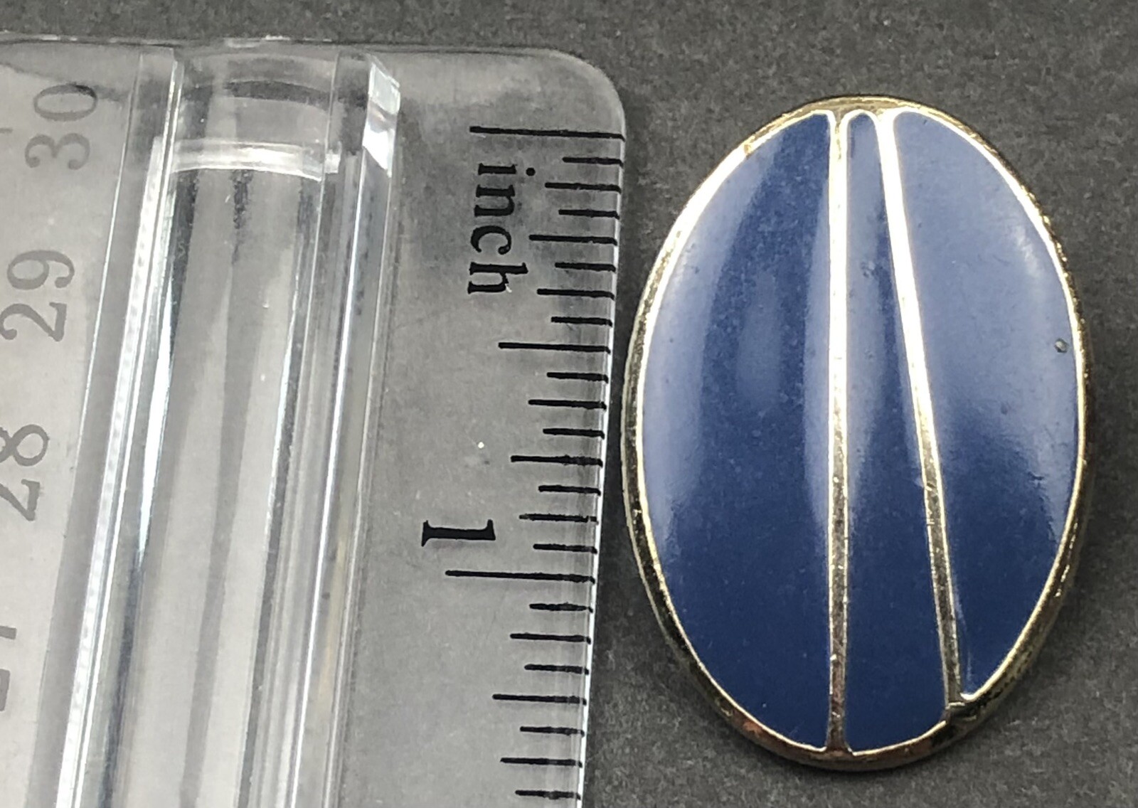 Vintage Blue And Gold Toned Enameled Fashion Estate Earrings