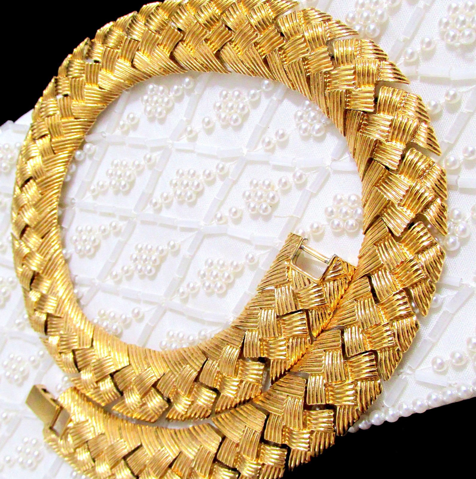 VTG NAPIER GP BRAIDED WOVEN CHAIN 16″ NECKLACE ELEGANT CLASSIC EXC