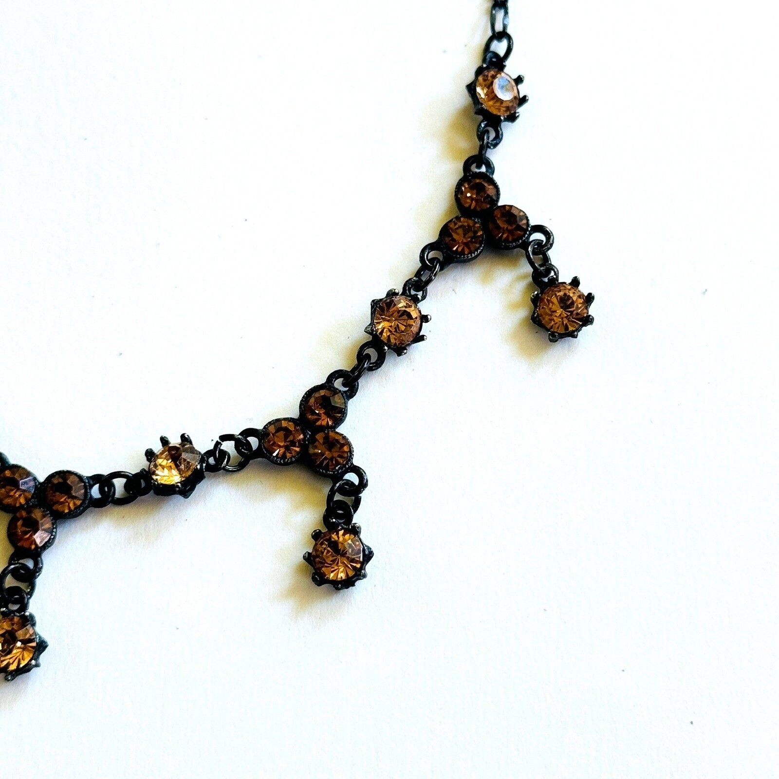 VTG Regal Austrian Crystal USA Necklace jeweled rhinestone Goth Victorian style