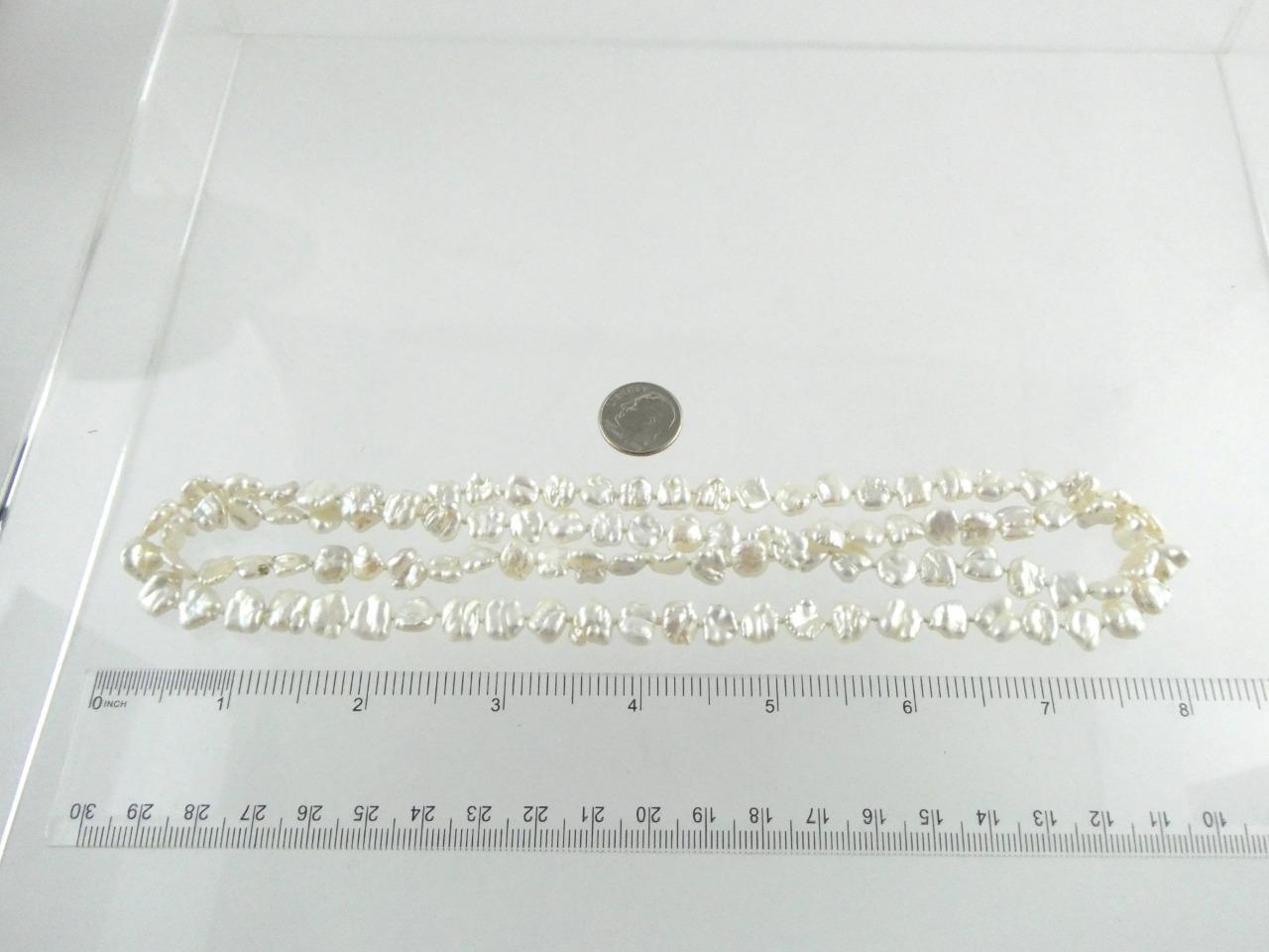 Vintage Hand Knotted Baroque Shape Freshwater Pearl Necklace No Clasp