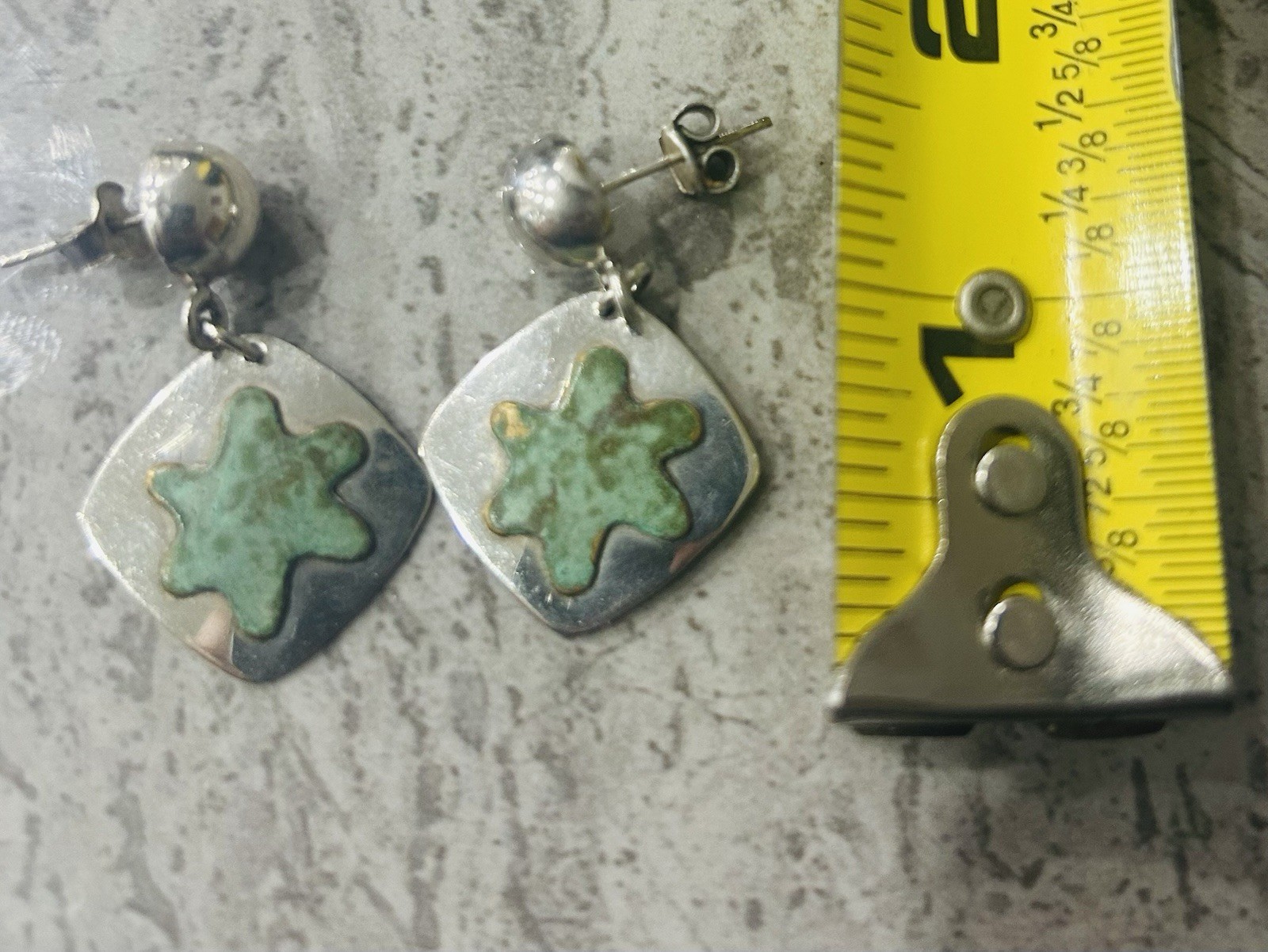 Signed Anne Forbes Sterling Modernist Earrings