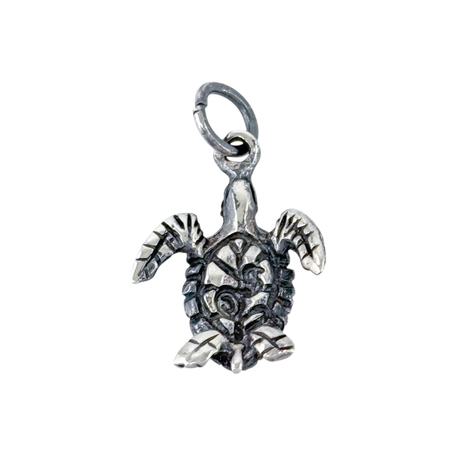 Vintage Sterling Silver 925 Sea Turtle Ocean Charm Pendant