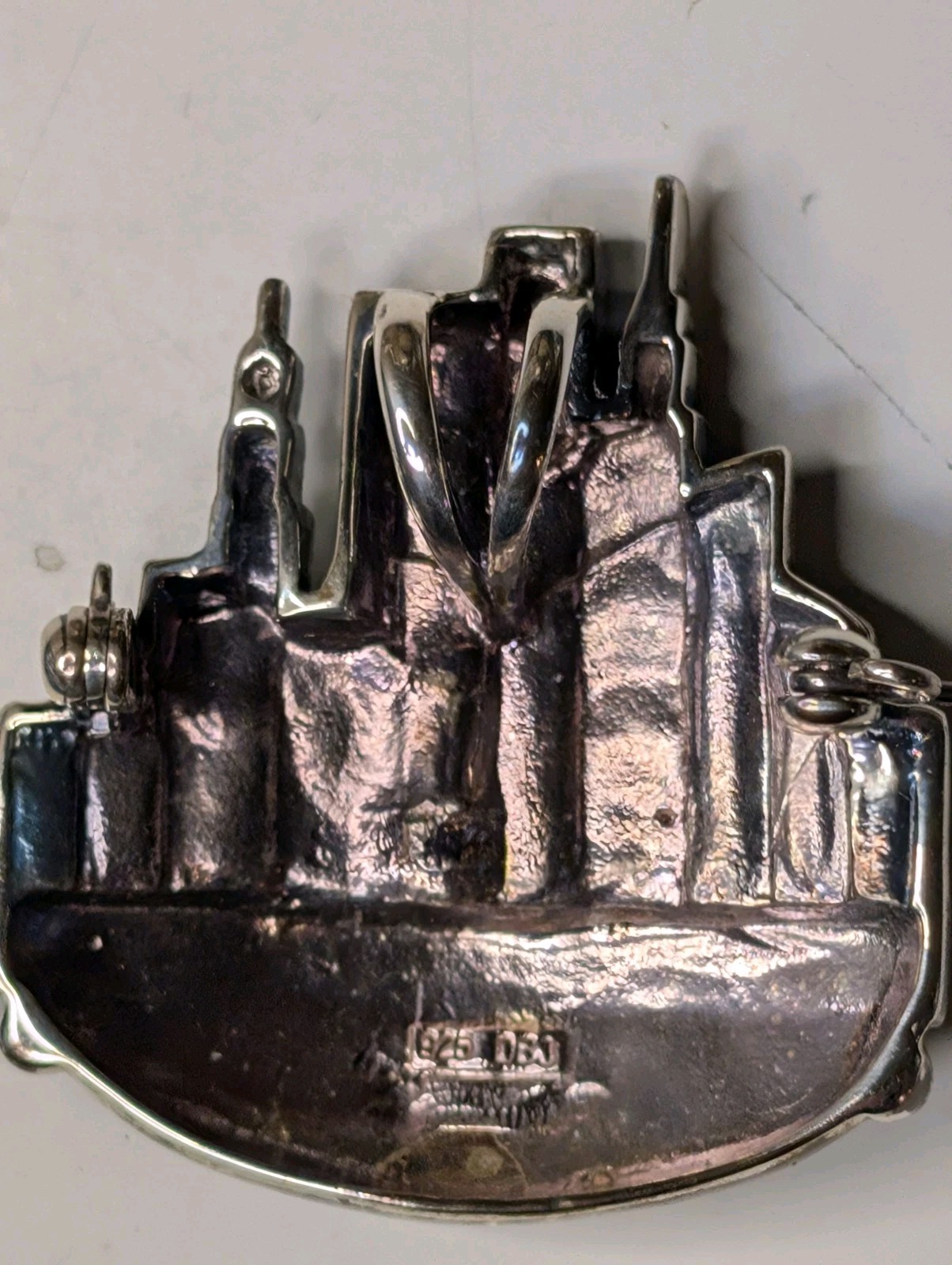 Vintage DBJ 925 Sterling Silver Marcasite New York Skyline Art Deco Brooch