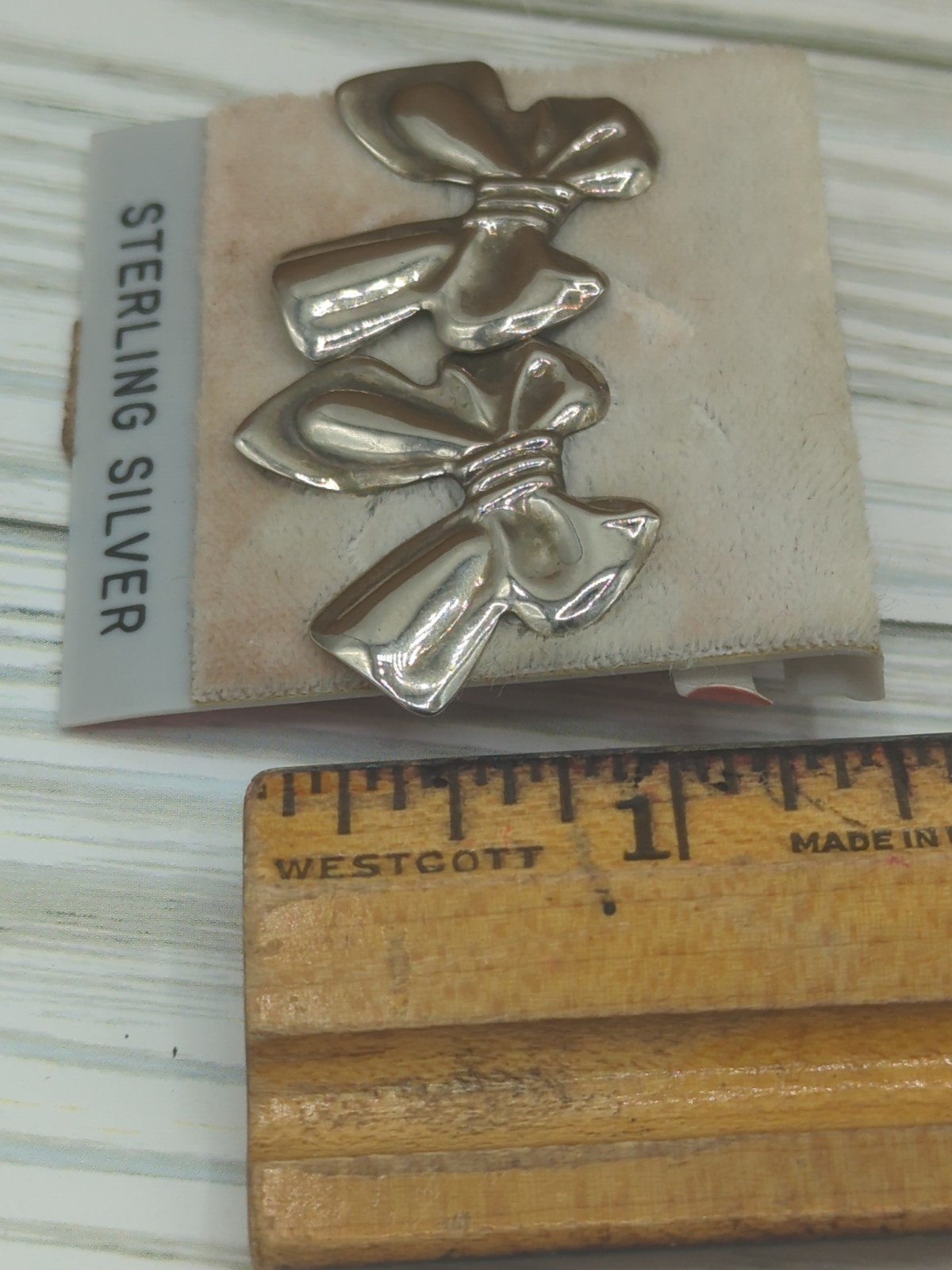 Vintage Sterling Silver Bow Shaped Earrings 1980’s May Company