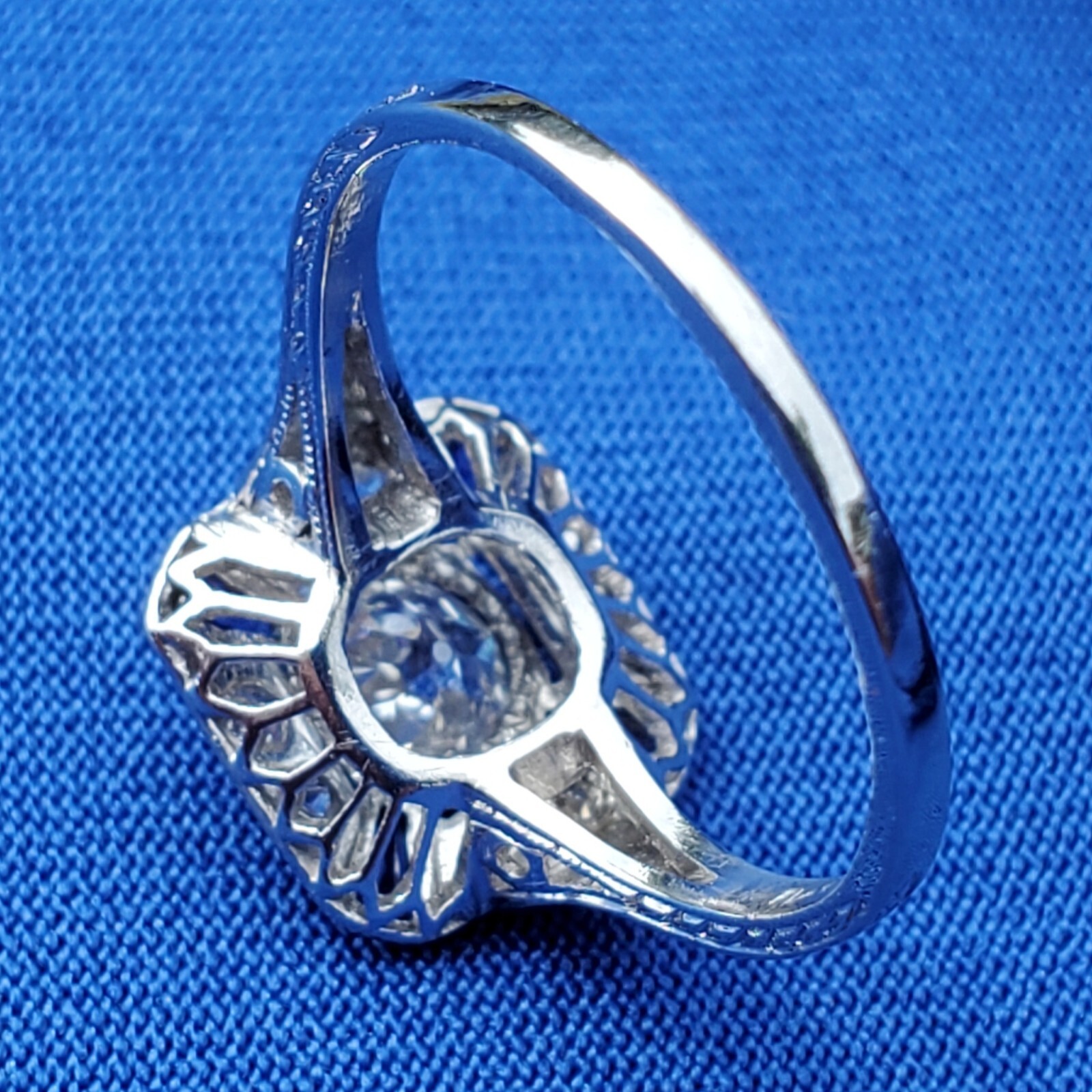 Original EARTH MINED DIAMOND Deco PLATINUM Engagement Ring Vintage Solitaire 5