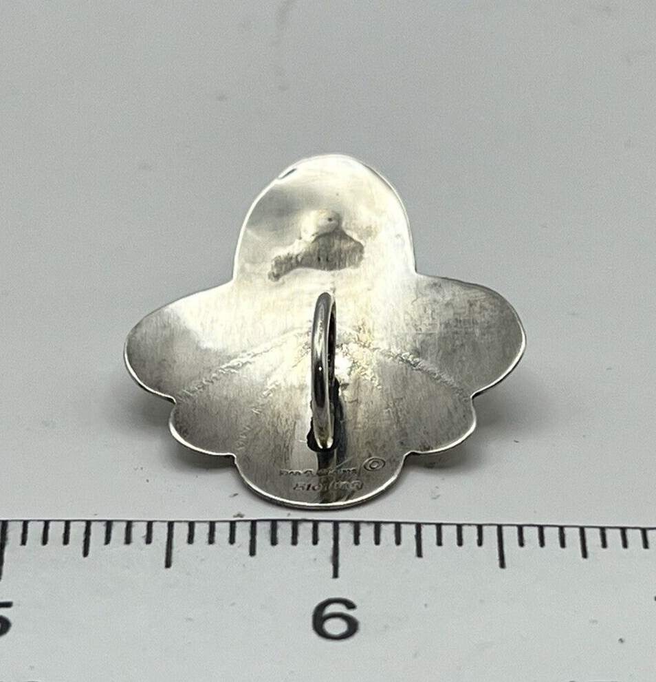 Vintage Signed Ben J. Chavez Sterling Silver and Onyx Pendant