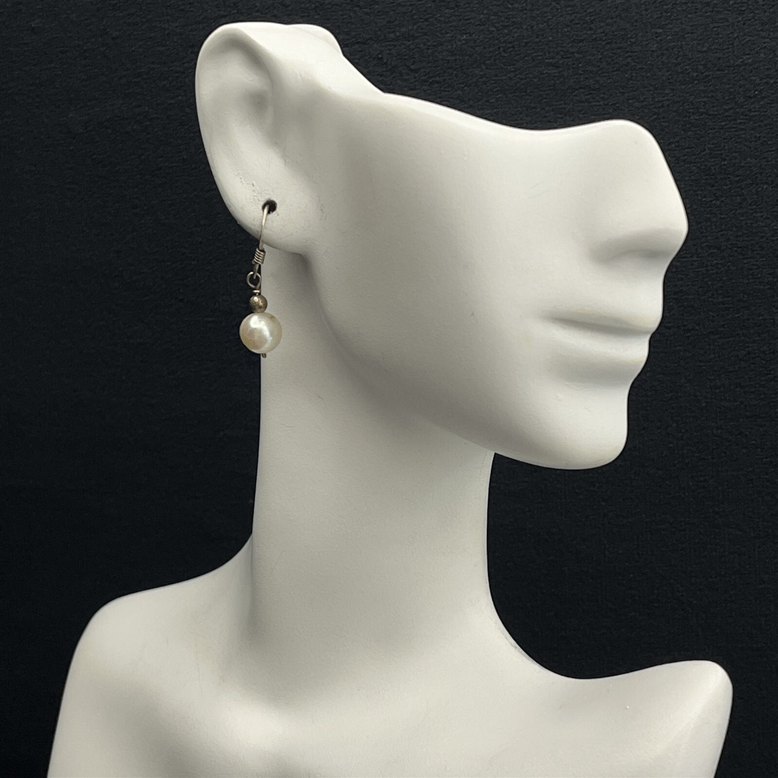 Classic Freshwater Pearl Sterling Silver Beaded Dangle Drop Earrings