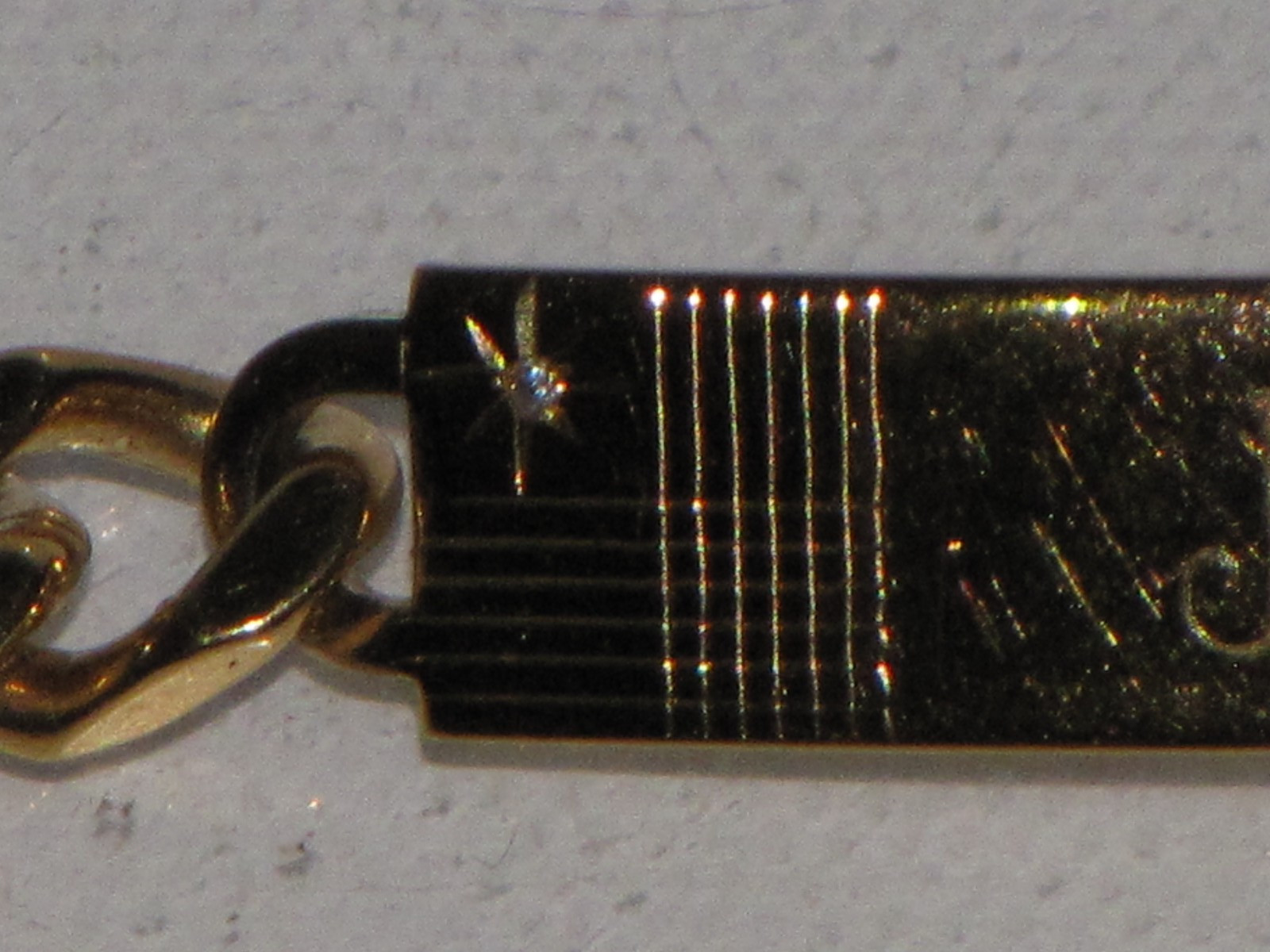 Vintage Speidel USA Personalized ID Bracelet Gold Tone Diamond Accent Mens