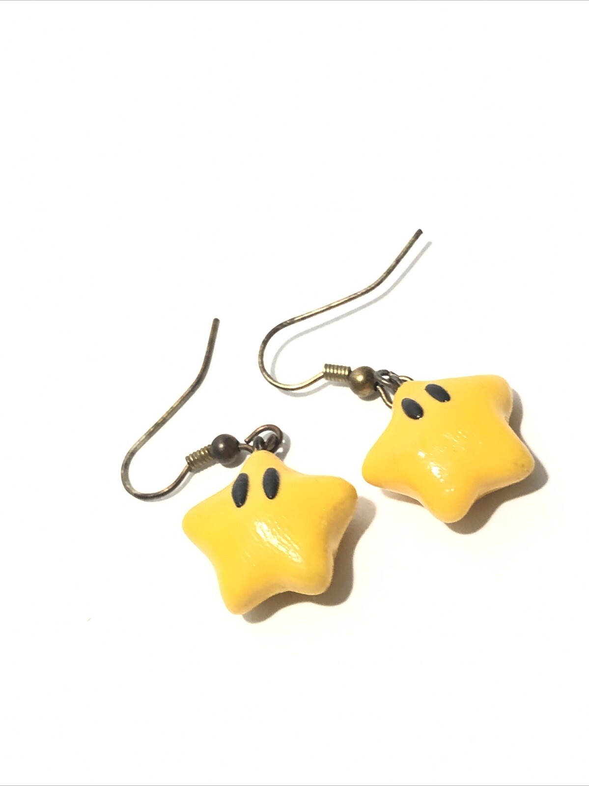 Super Mario Bros Star Dangle Earrings-1.5” Yellow Hook Earrings-Nintendo Jewelry