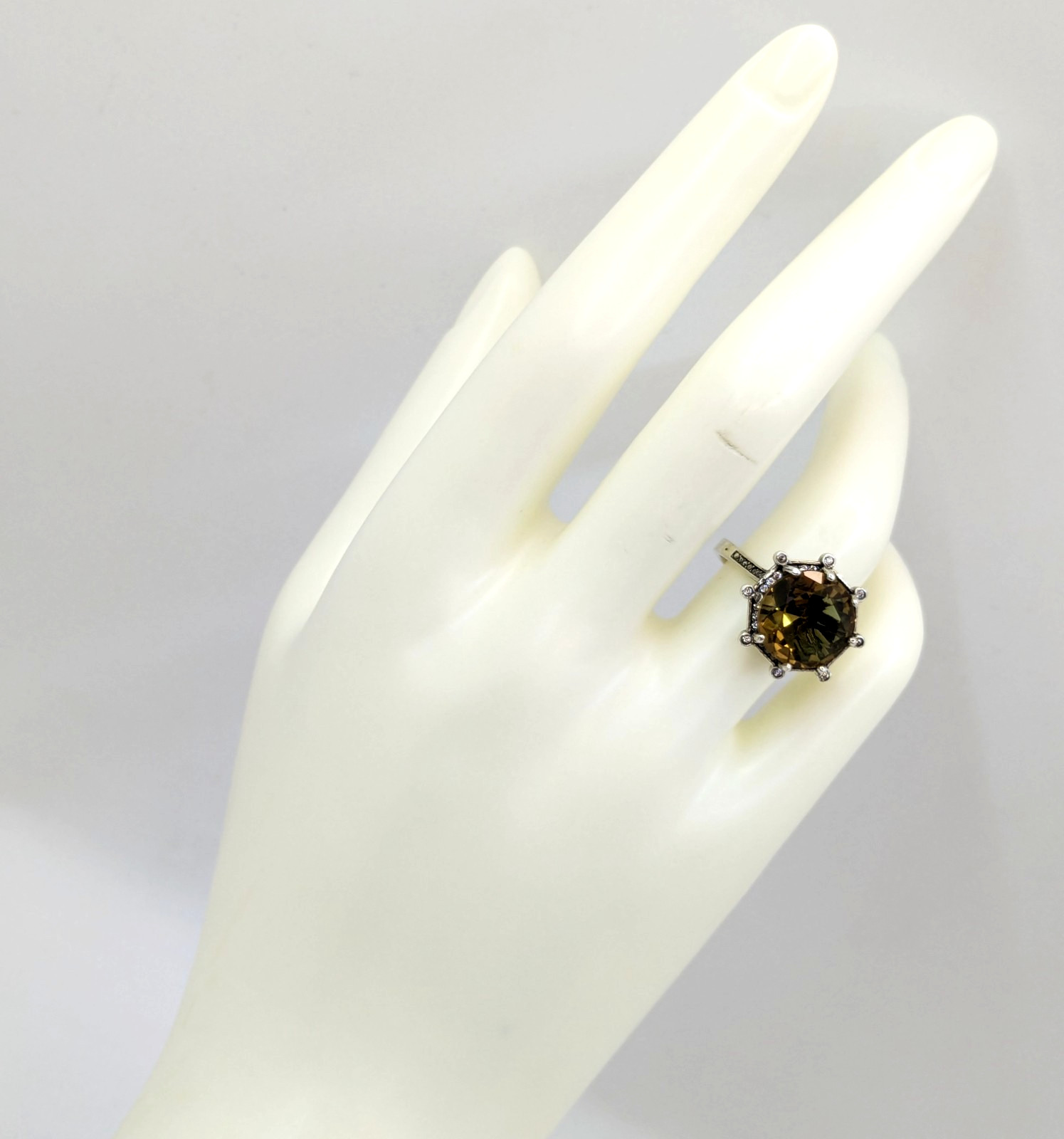 Vintage Luxury RING Silver 925 with Big Bright Stone -size: 7US (17.5mm) | #5
