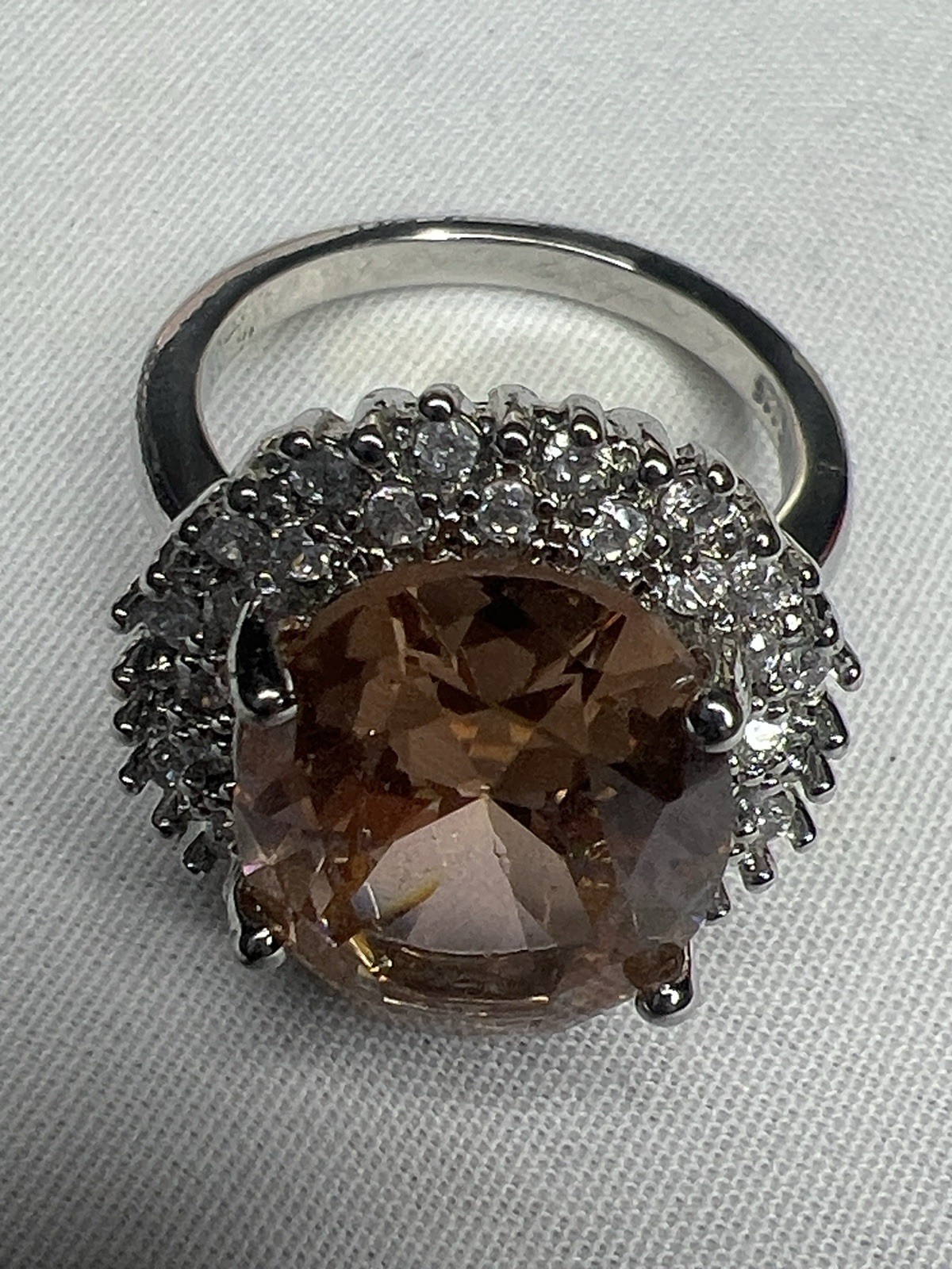 Morganite 925 With White Topaz Accents