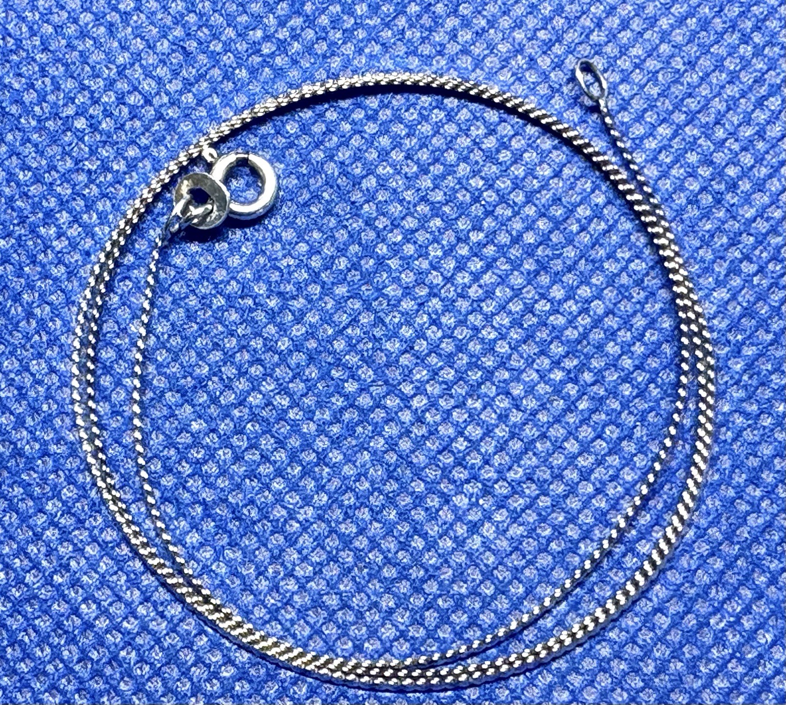 Herringbone S Wave Chain 925 Silver 15.5” 41cm Necklace VINTAGE Italy 1.5g