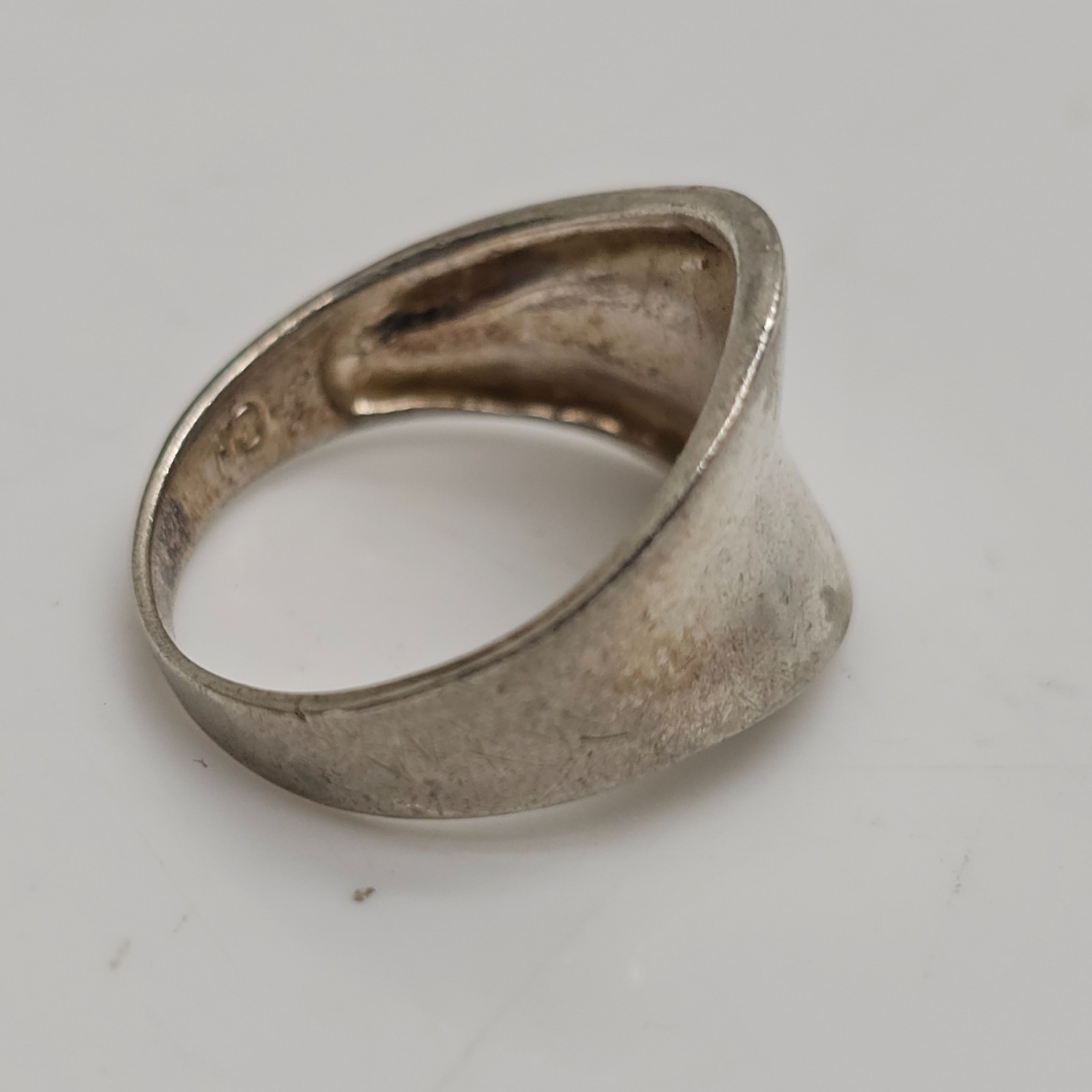 CW Sterling Silver 925 Ring Size 7.5 3.89g Wide Band Vintage Jewelry