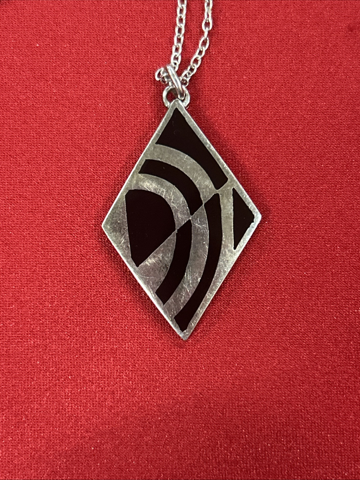 Vintage Sterling Silver 925 MMA Rolo Chain Necklace With Pendant 22 Inches