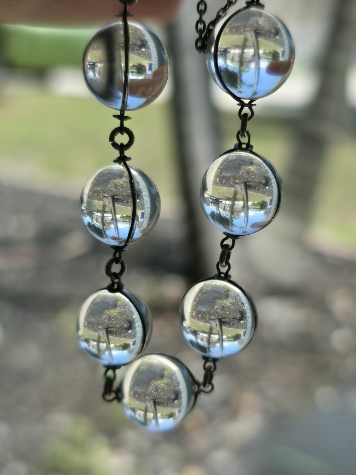 Antique Art Deco Pools of Light Sterling Silver Rock Crystal Quartz Orb Bracelet