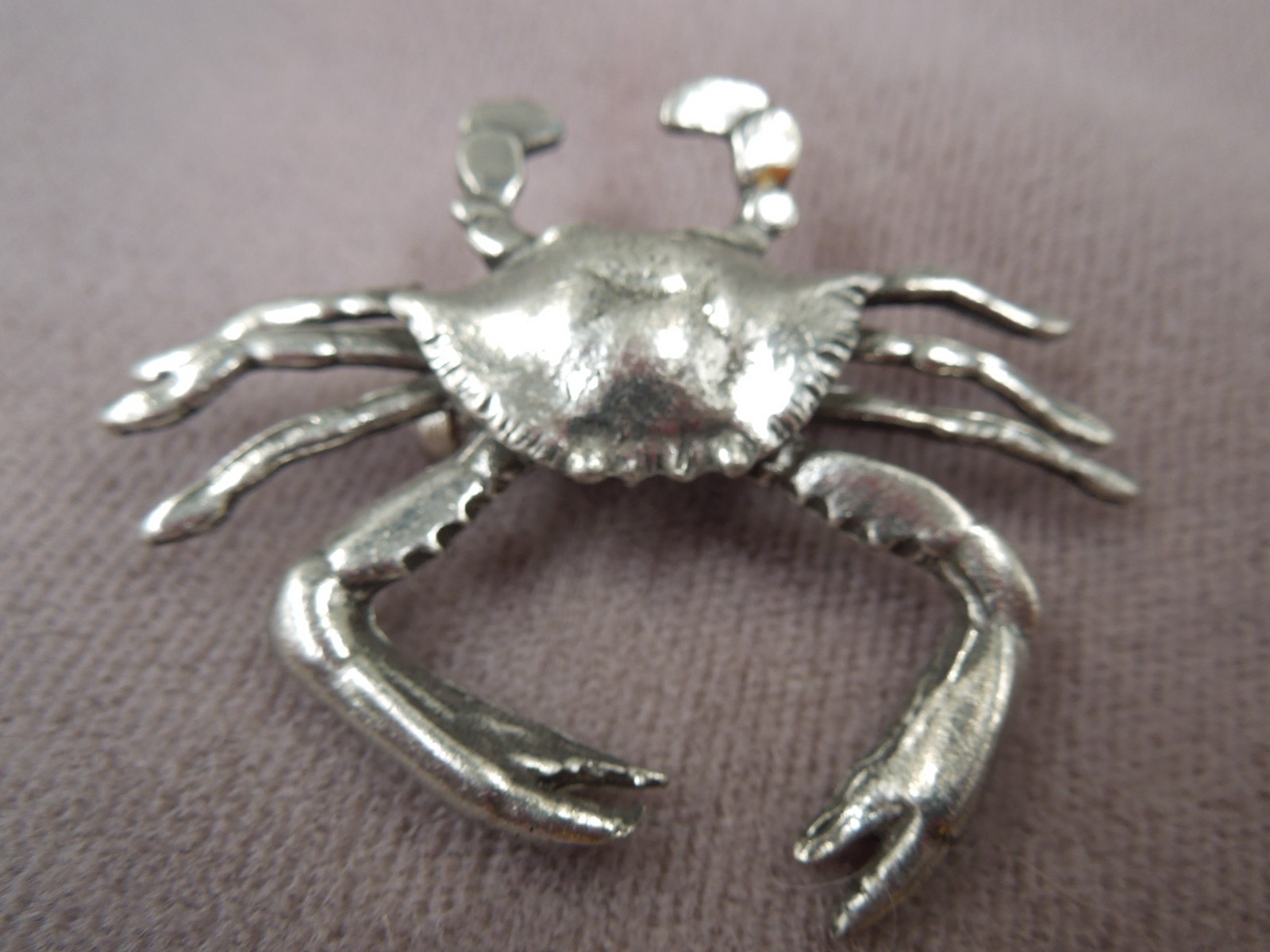 Vintage Salisbury MD Maryland Blue Crab Pewter Brooch Pin