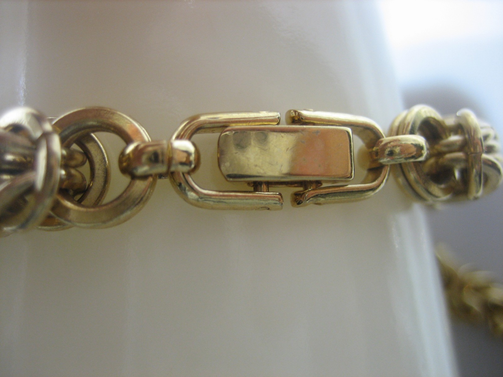 Vintage Style Gold Tone Chunky Byzantine Chain Necklace Heavy Statement Jewelry