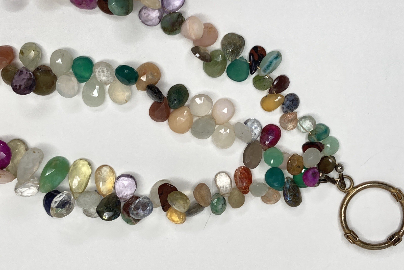 2 Multi-Colored & Multi-Strand Faceted Natural Crystal Bead Necklaces 17” & 18”