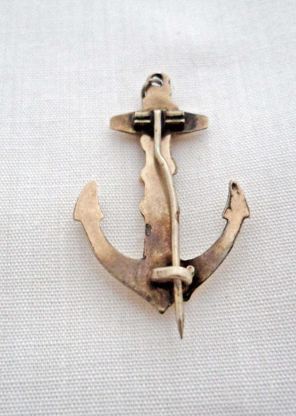 Vintage Pin Brooch Anchor Mariner Pendant Silver/Gold Tone