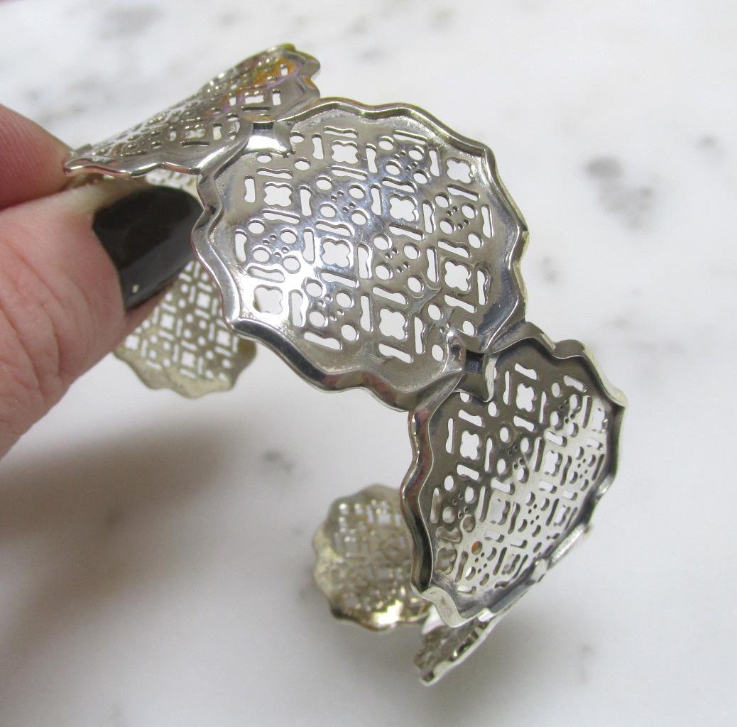 Beautiful Ail Aluma Sterling Silver Ornate Cuff Bracelet; Morocco ~ 17g ~ 3-F313