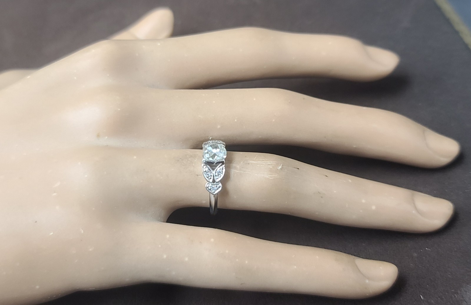 Platinum Vintage Filigree Engagement Ring 0.78ct. Natural Old Mine Cut Diamond